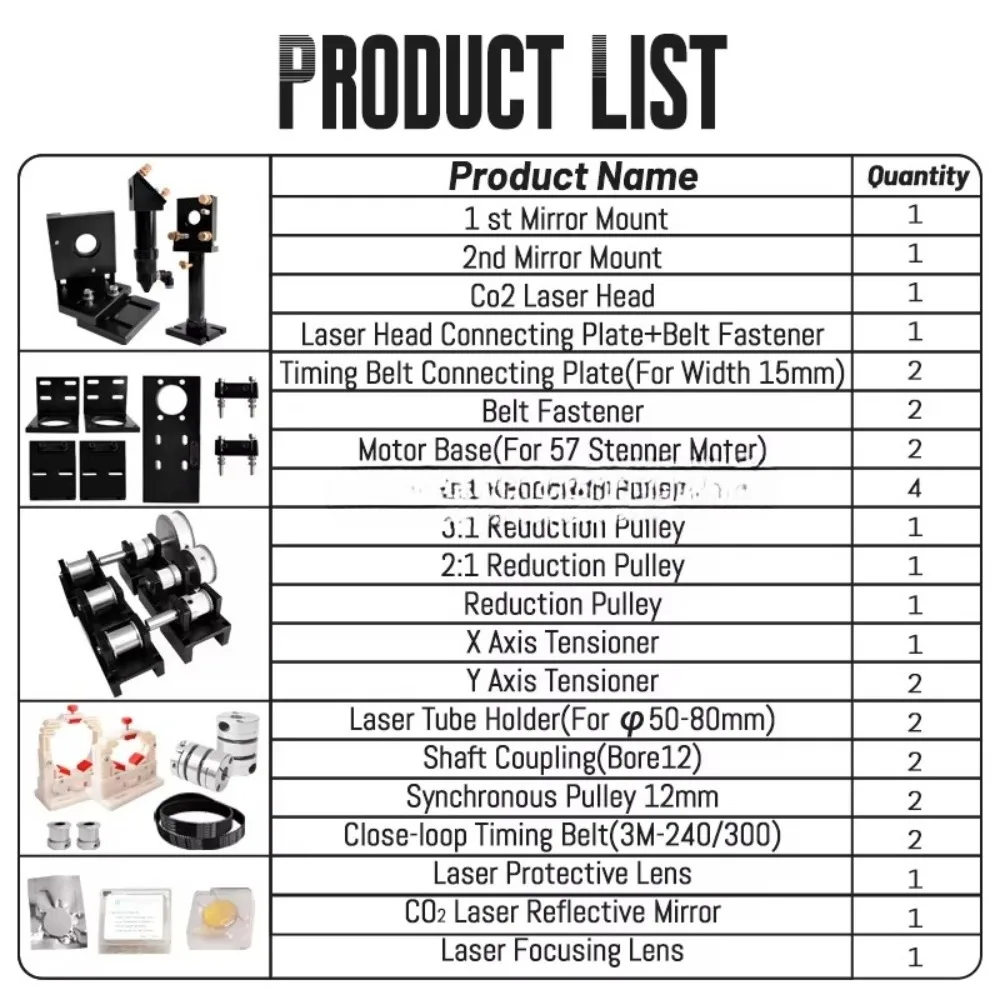 1390 Parti laser Co2 Controllo numerico Parti laser Co2 Parti meccaniche Laser Co2