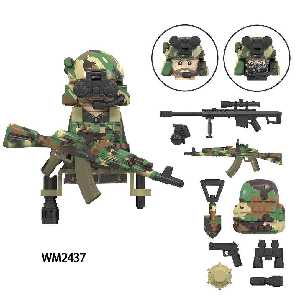 WM6147 The Military Delta Special Air Service Alpha KSK Snow Leopard Commando Navy Seals Wild Child Forces Model Block Brick Toy