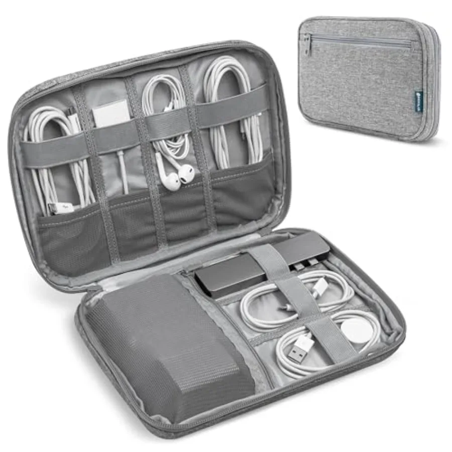 

Travel Cord Organizer, Electronic Organizer Travel Case, Tech Case Cable Storage, Small Charger Cord Bag Pouch, Accessories Tec