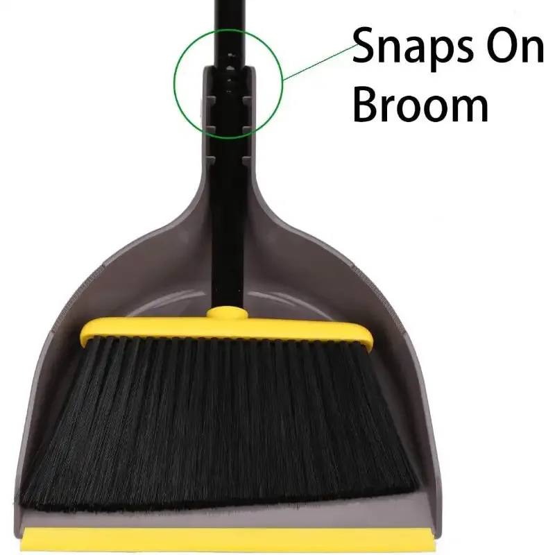 Broom and Dustpan Set,Indoor Broom with Dust pan Combo Set for Home, Kitchen Broom for Floor Sweeping