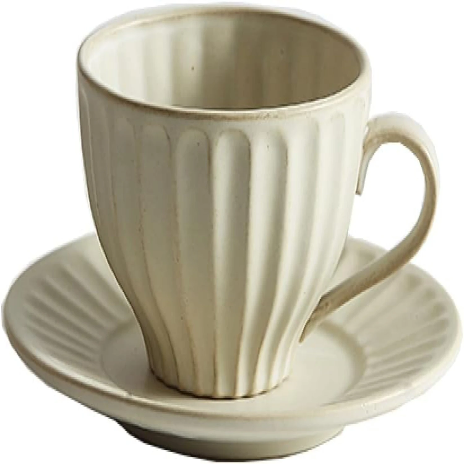 

Luxurious and Elegant White Ceramic Coffee Mug and Saucer Set - Model ZL398-1, Stylish 250ml Capacity for Savoring Latte, Milk,