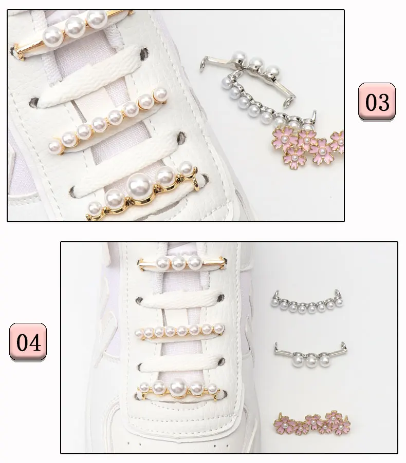 Schnürsenkel-Clips, Dekoration, Schnürsenkelschnalle, Schuhe, Charm, Turnschuhe, Perle, glänzende Strass-Steine, für Damen und Mädchen, Schnürsenkel, dekorativ, 1 Stück – Detail 9