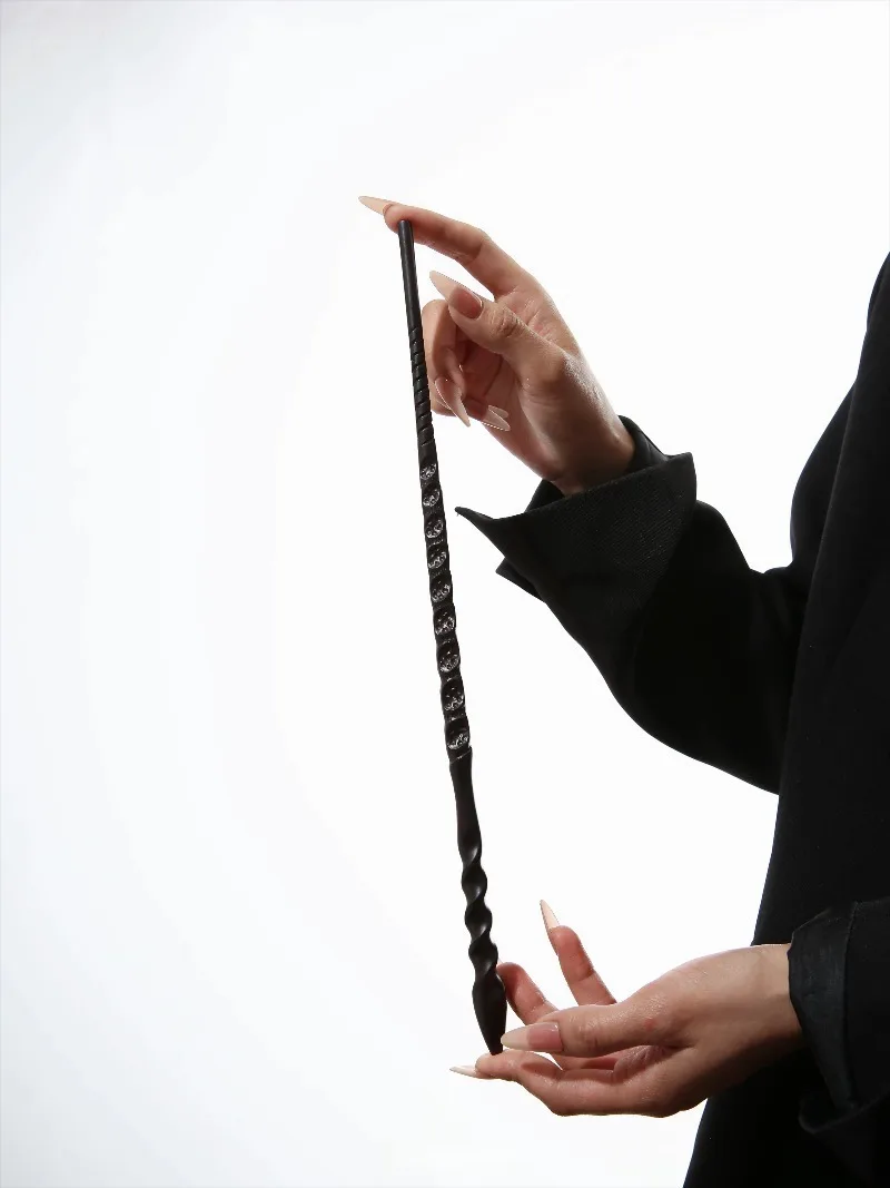 2PCS Black Resin Decorative Wand Cosplay Photography Prop Stage Performance Teaching Stick