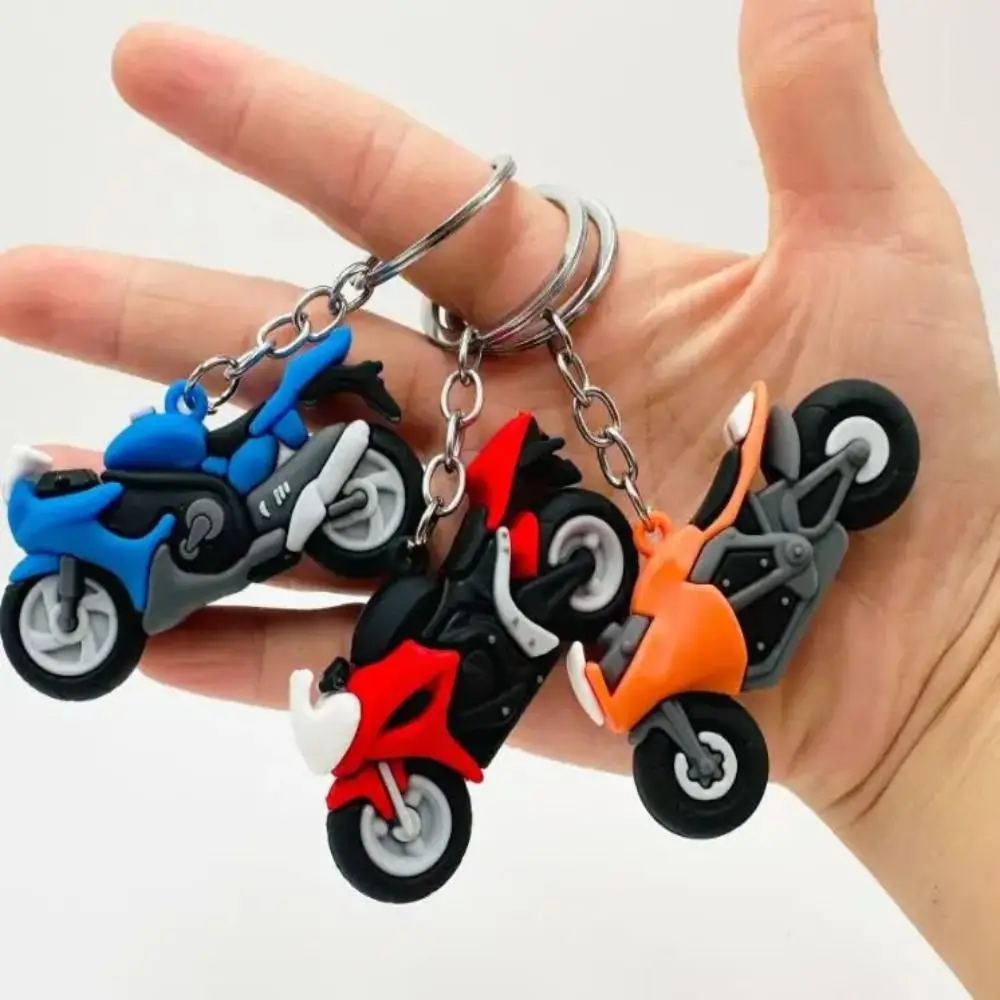 Creative Cool Motorcycle Keychain New Gift Cartoon Motorcycle Model Backpack Pendant Mini Key Ring Holder Keys Accessories