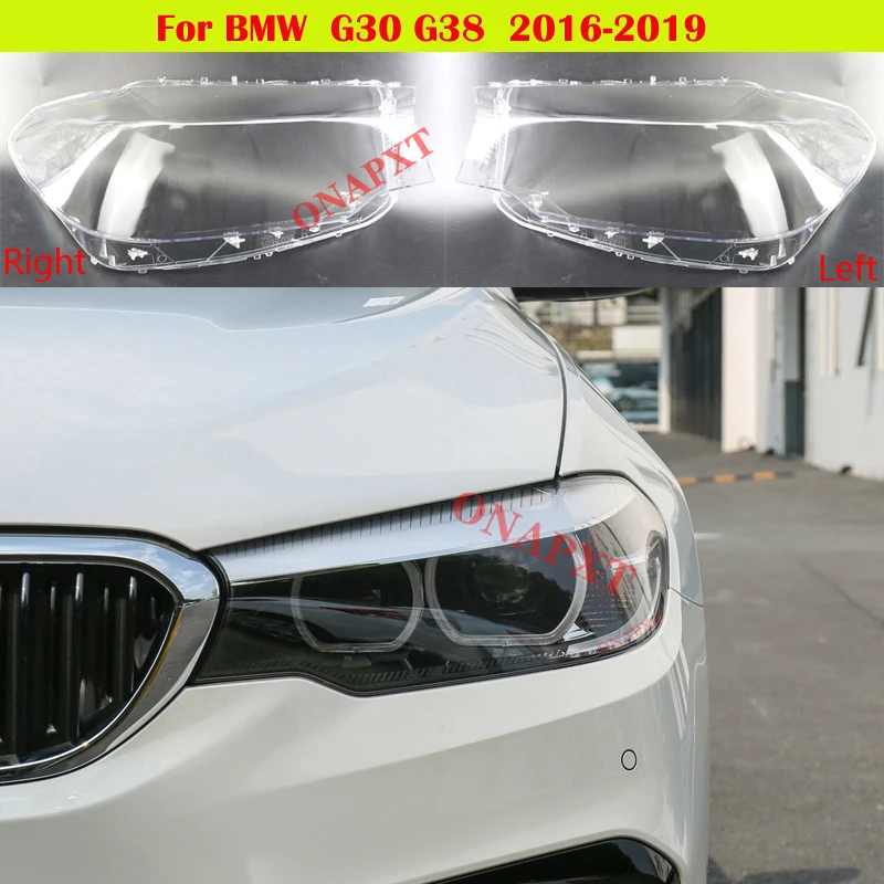 

Car Front Glass Caps For BMW 5 Series G30 G38 2016-2019 Auto Headlight Cover Lampshade Lamp Shell Lens Case 525i 530i 535i 540i