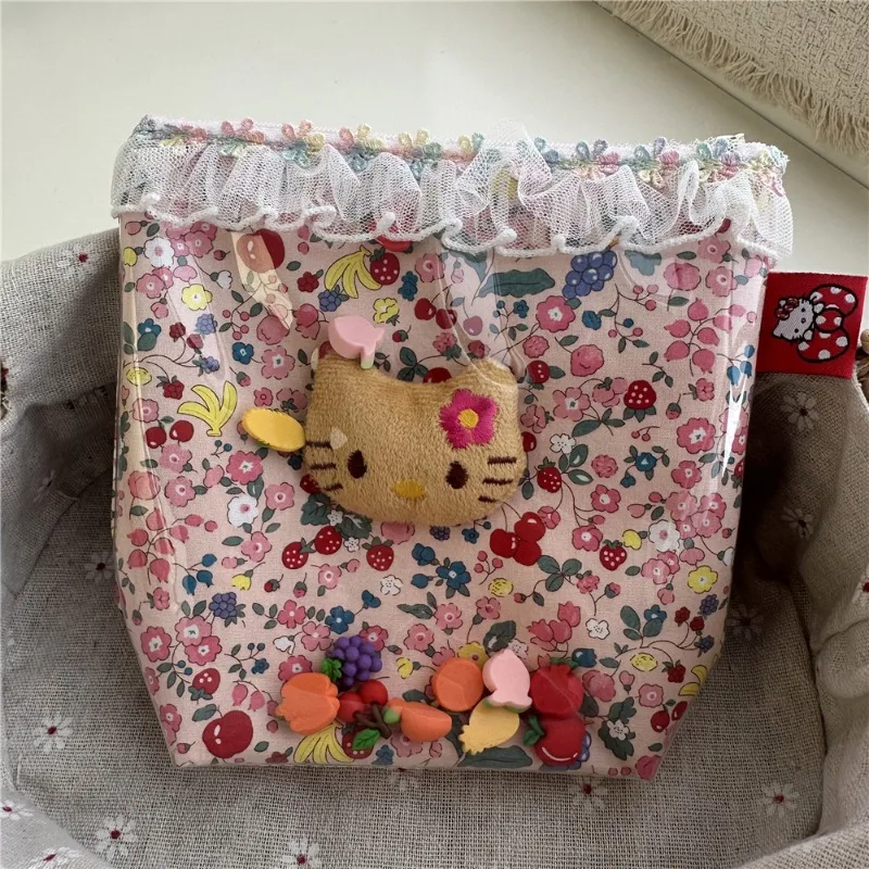 

Hello Kitty Makeup Bag Card Bag Anime Printed Cartoon Girl Transparent Lipstick Mobile Money Keychain Toy Storage Gift Wholesale