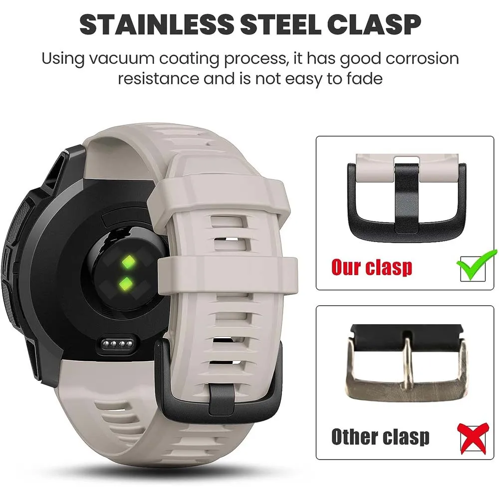 Band For Garmin Instinct with a Soft Silicone Watch Strap - Compatible with Instinct 2/ Solar/ Tactical/Instinct 1