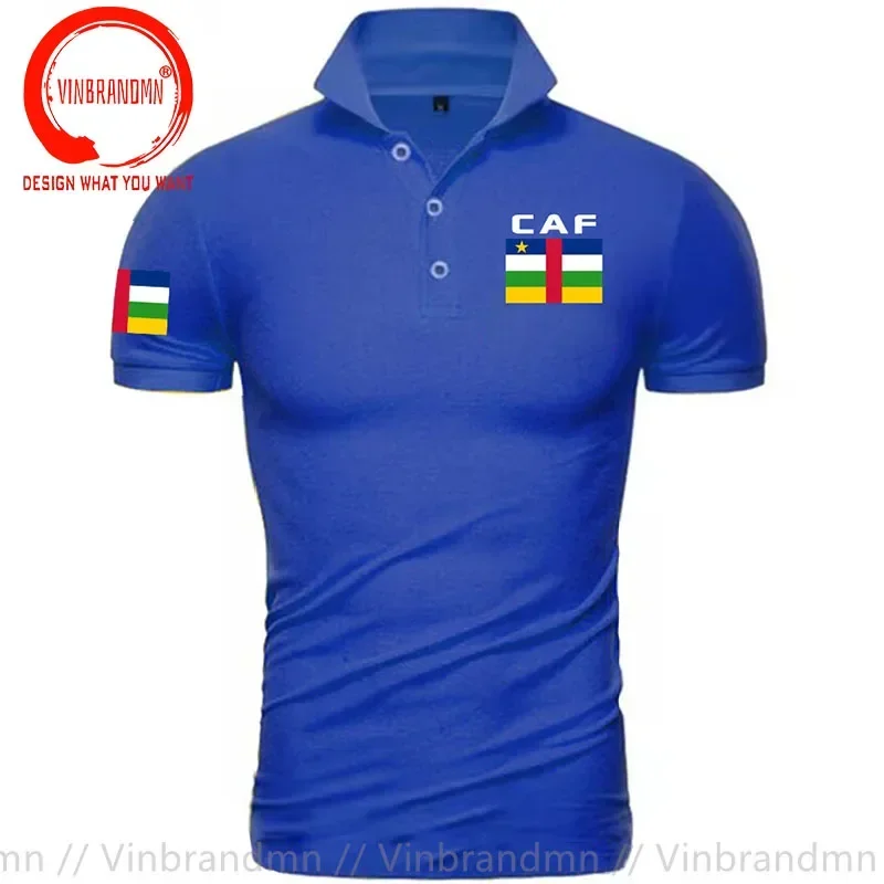 Central Africa CAF Polo Shirts Men Short Sleeve Brand Printed Polos Shirt Country Cotton Nation Team Flag New Fashion Polo Shirt