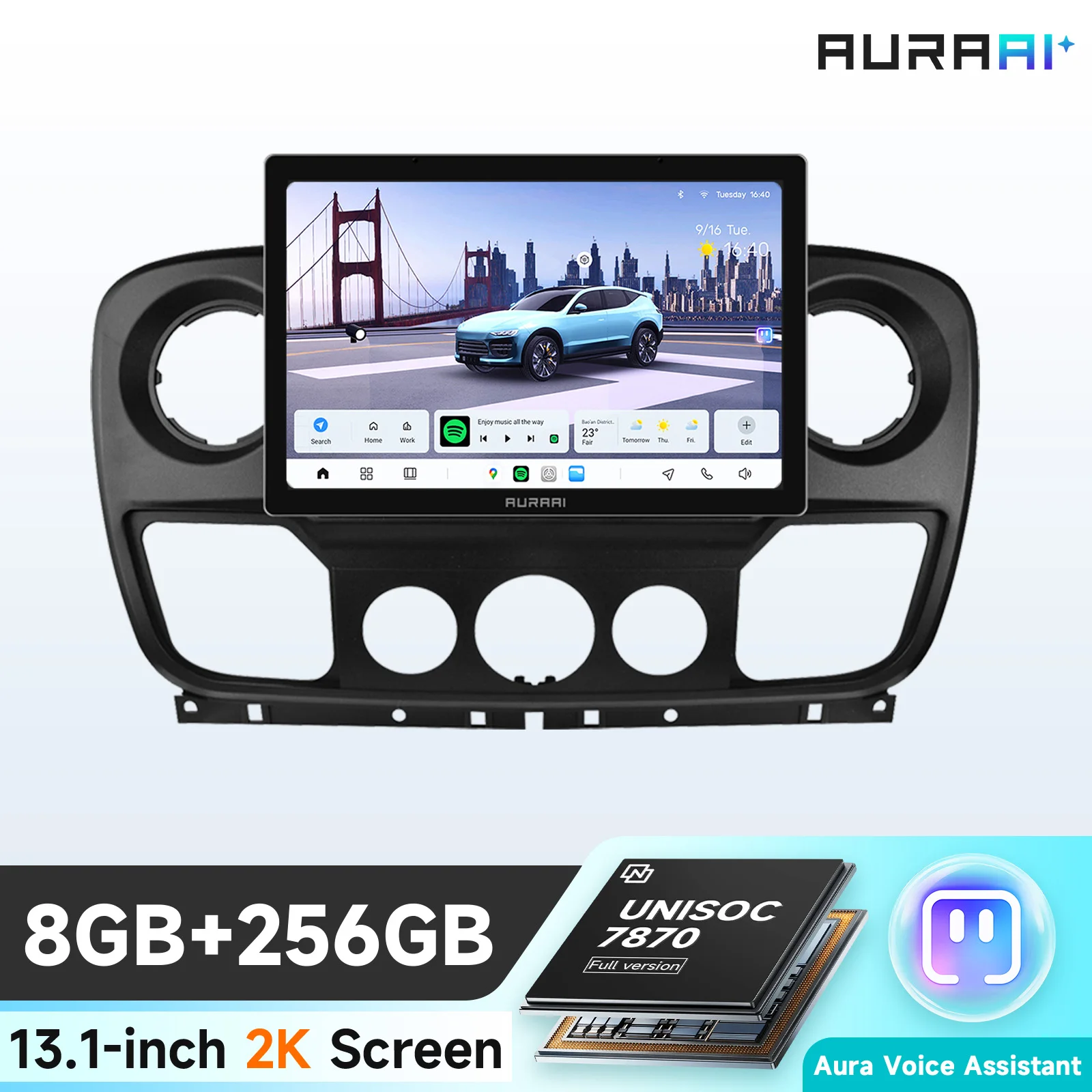 Hizpo 13,1''autoradio voor Nissan NV400 2010-2019 voor Opel Movano voor Renault Master III 3 2011-2021 Carplay Android Auto Multimedia Speler Stereo 4G Auto Intelligent Systeem AI Voice Smart QLED