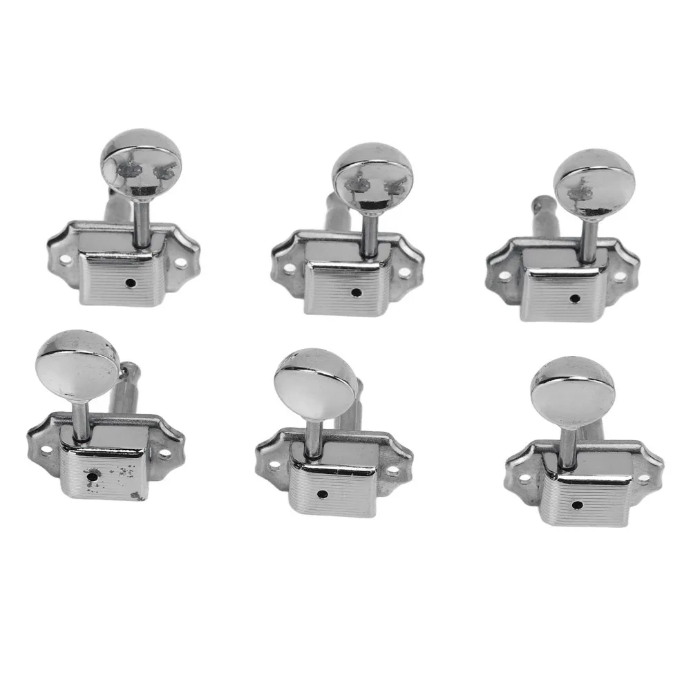 6PCS Vintage Metal Guitar String Tuning Peg Split Shaft With Screws Guitar Tuner Key Silver Guitar Tuners Guitar Replacement view 2