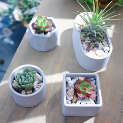 DIY Storage Box Silicone Mould Succulent Flowerpot Gypsum Resin Mold  Potted Ornament Cement Soil Plaster Mold Home Decoration