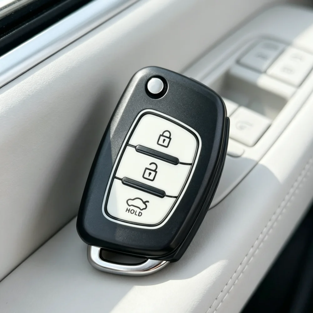 Car Key Case Cover For Hyundai i10 i20 i40 iX35 Santa Fe Flip Key Case