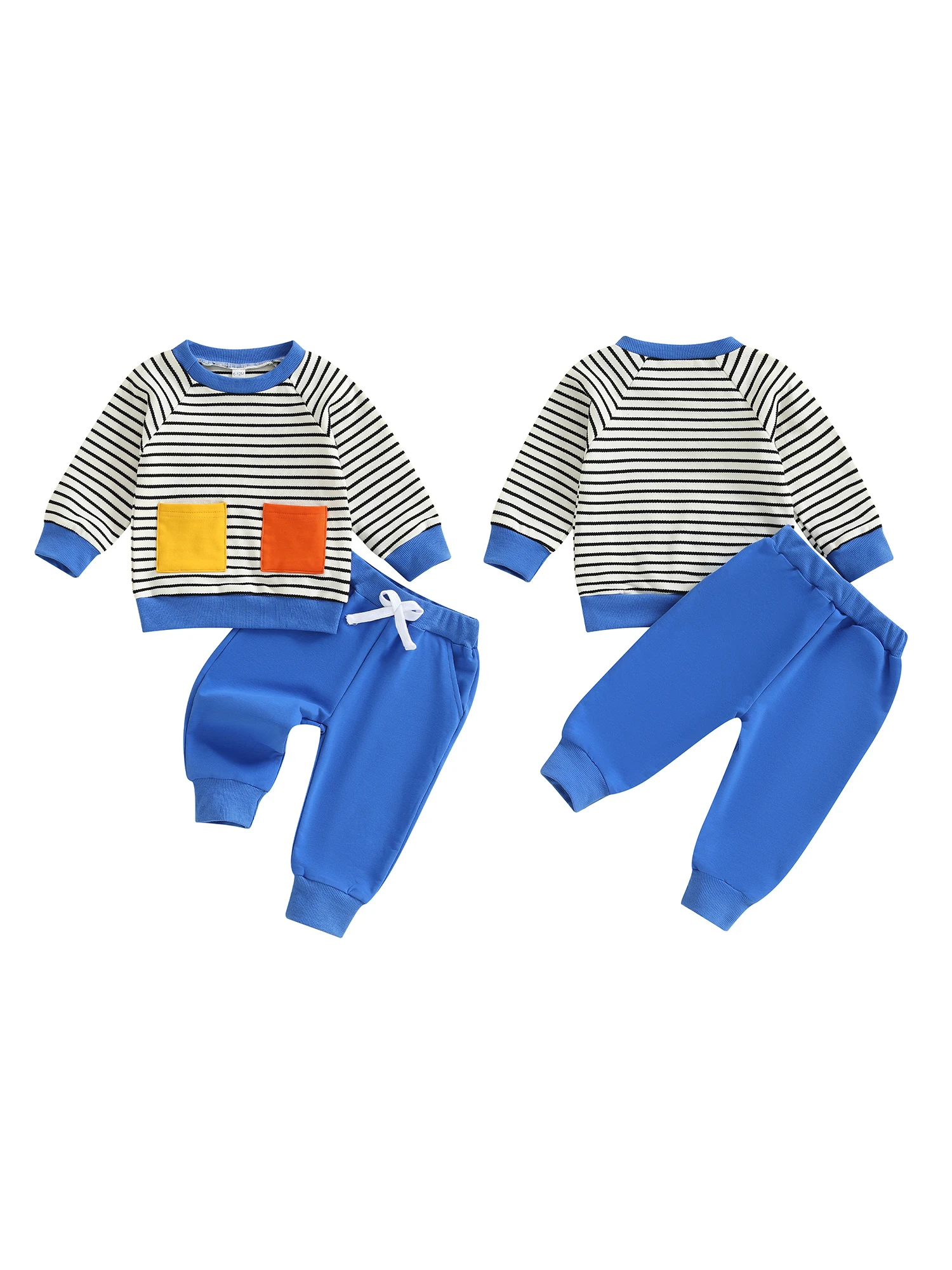

Очаровательный осенний ансамбль для маленьких мальчиков, стильный полосатый свитер и брюки в тон, комплект одежды из 2 предметов