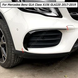 Dla Mercedes Benz GLA Class X156 GLA220 250 2017 2018 2019 Samochodowy przedni zderzak Spoiler Nóż wiatrowy Zestawy karoserii Tuning Gloss Black ABS