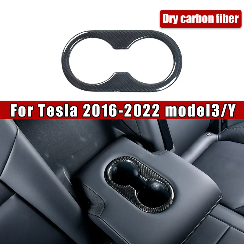 

Для Tesla Model 3 для Tesla Model Y 16-22 из настоящего углеродного волокна, задняя ручка автомобиля, держатель для чашки, декоративная наклейка, автозапчасти