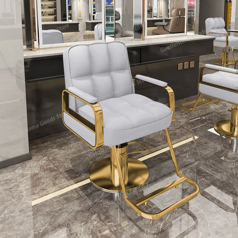 Salon Modern Barber Chair Swivel Professional Foot Rest Classic Chair Support Beauty Silla Para Barberia Barbershop Furniture
