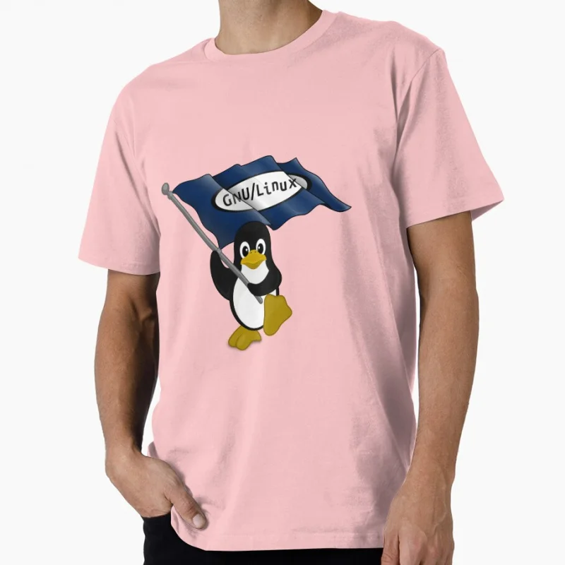 تي شيرت Tux GNU Linux Flag Penguin هدية مضحكة لمطور ملابس مهندس البرمجيات 100% قطن مطبوع تي شيرت كبير الحجم #6
