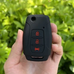 3 buttons Interior Accessories silicone car key cover case for Ssangyong Tivoli 2020 Rexton Korando C Keyless