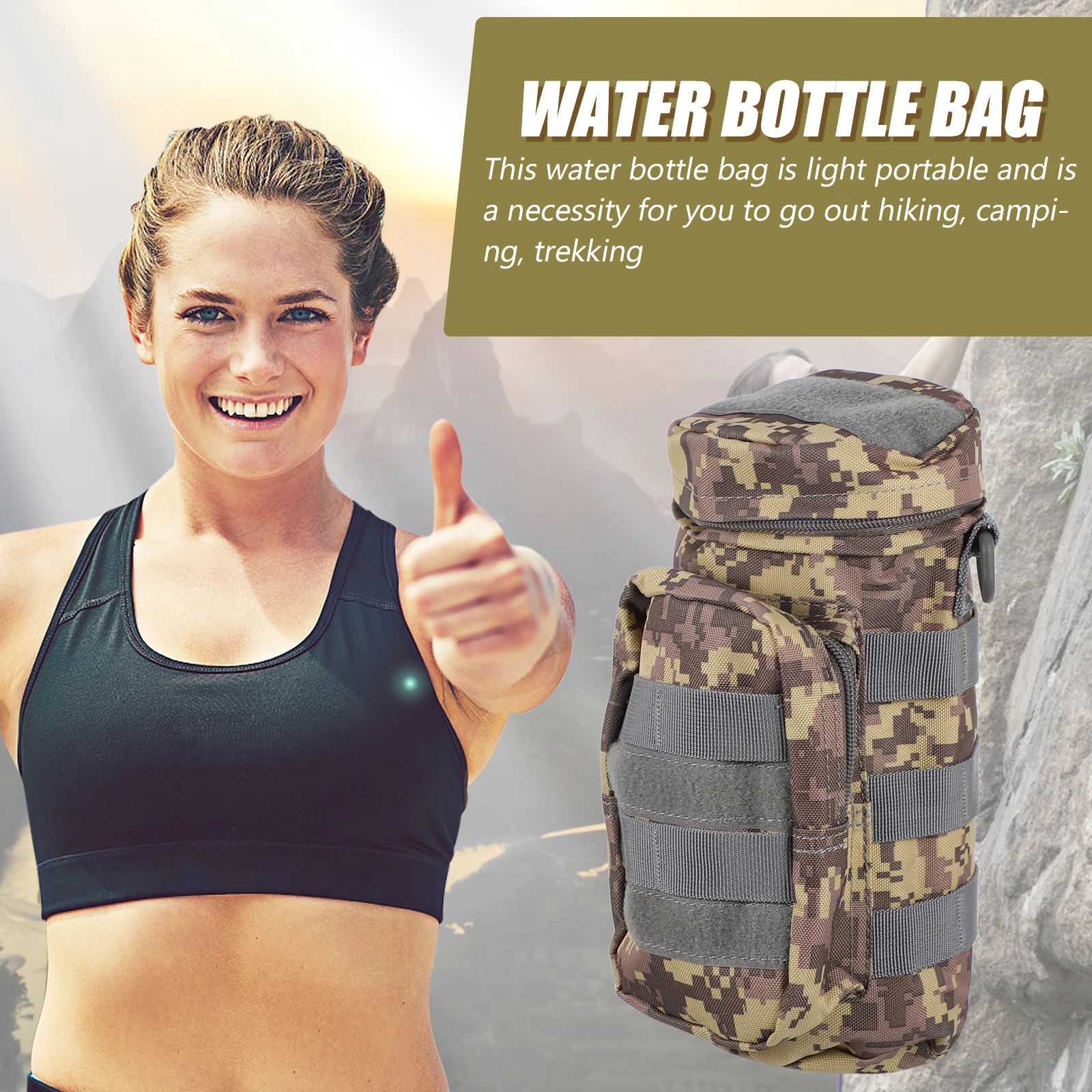 

Travel Water Bottle Bag Holder Accessories Hiking Canteen Colorful Carrier for Walking Newborn