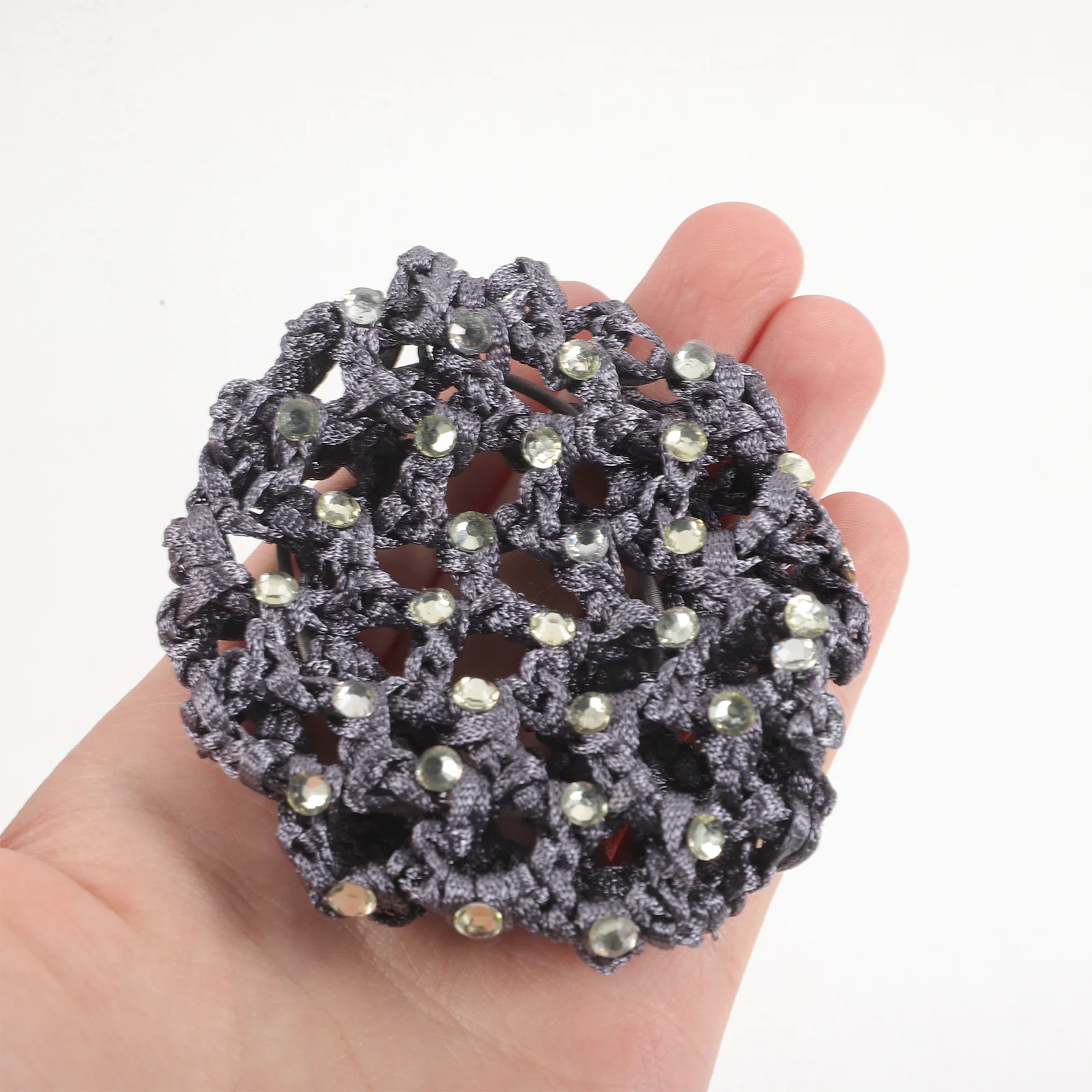 

6Pcs Hairnet Elastic Bun Cover Rhinestone Bridal Ballet Hair Nets Professional Hair Accessories for Graduation Ceremony