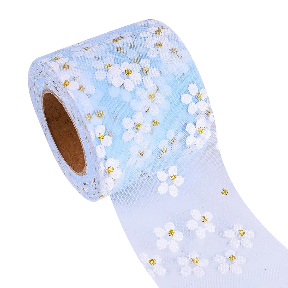 

6Cm Wide 25 Yard Sky-Blue DIY Gauze Strap Premium Mesh Ribbon for Clothing Accessory Craft Hairpiece Elegant Decoration