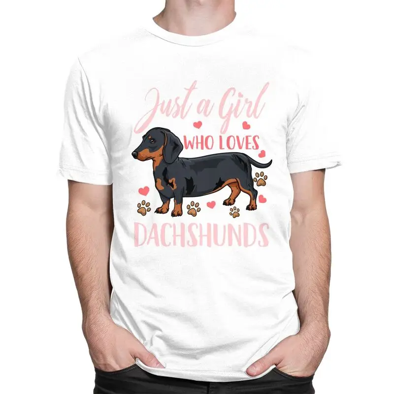 Custom Dachshunds Dog T Shirts Men 100% Cotton Tees Badger Sausage Wiener Tshirt Short-Sleeve Fashion T-shirt Clothing