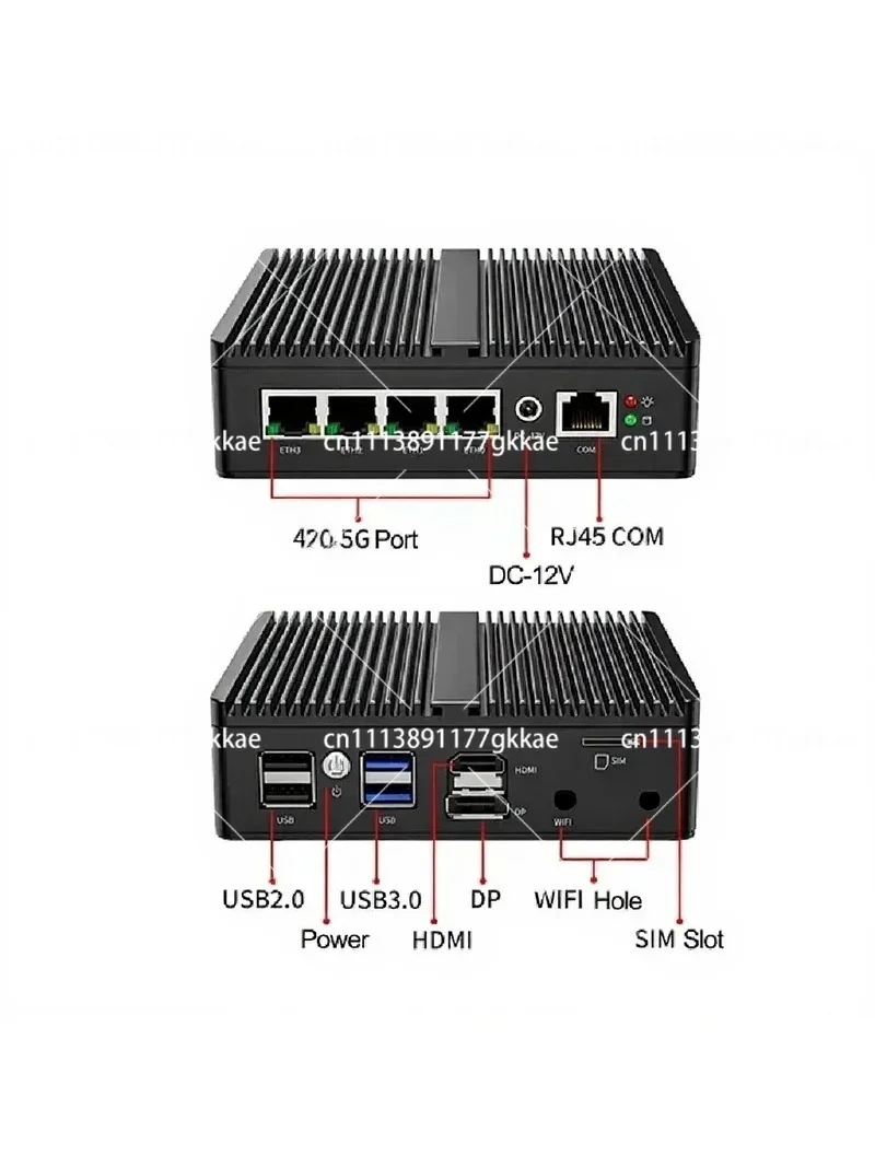 Mini Fanless Industrial Computer N100 Silent Micro PC 12th Gen Portable Small Host