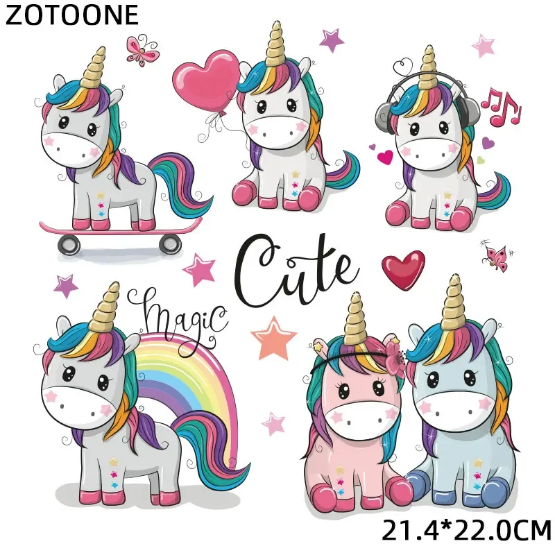 ZOTOONE Cartoon combination Animal stickers for iron transfer clothes DIY accessory t-shirt dresses washable heat transfer H