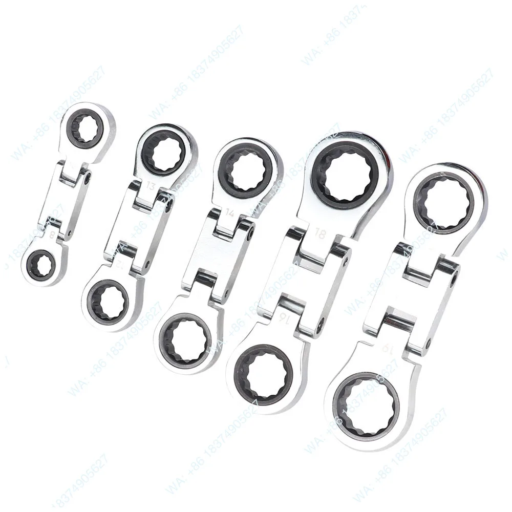 5-Piece set, mini double movable head ratchet wrench set set 8*10-12*13-14*15-16*18-17*19mm
