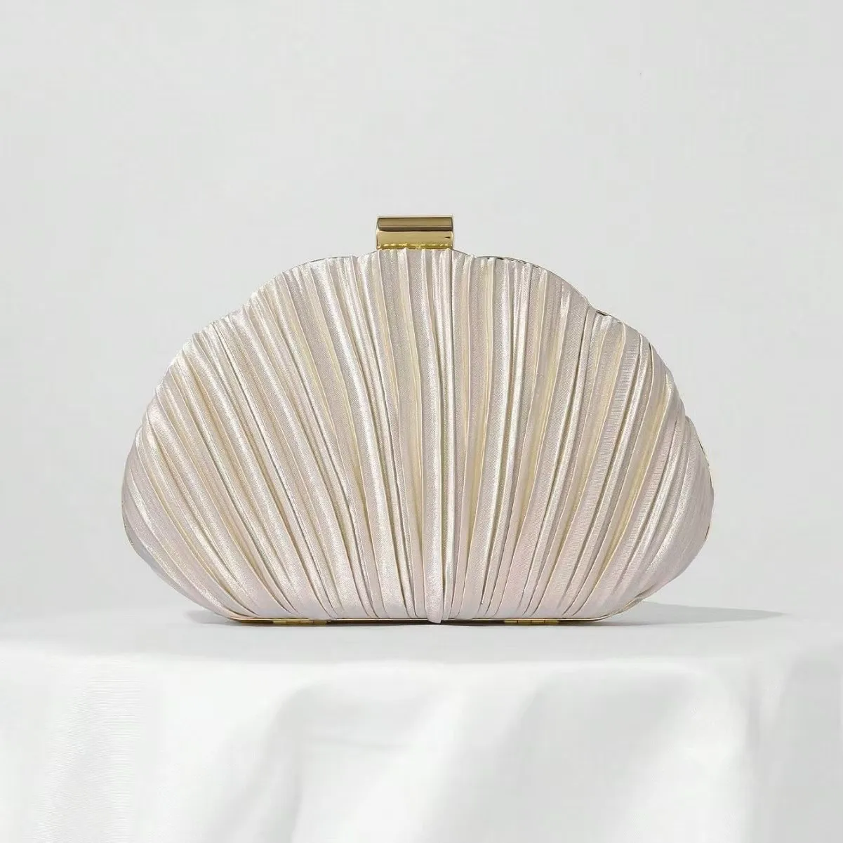 الذهب مشرق الحرير مساء حقائب النساء أنيقة مأدبة مخلب سلسلة حقائب كتف محفظة فاخرة الإناث موضة حقيبة حفلات الزفاف Ins #5