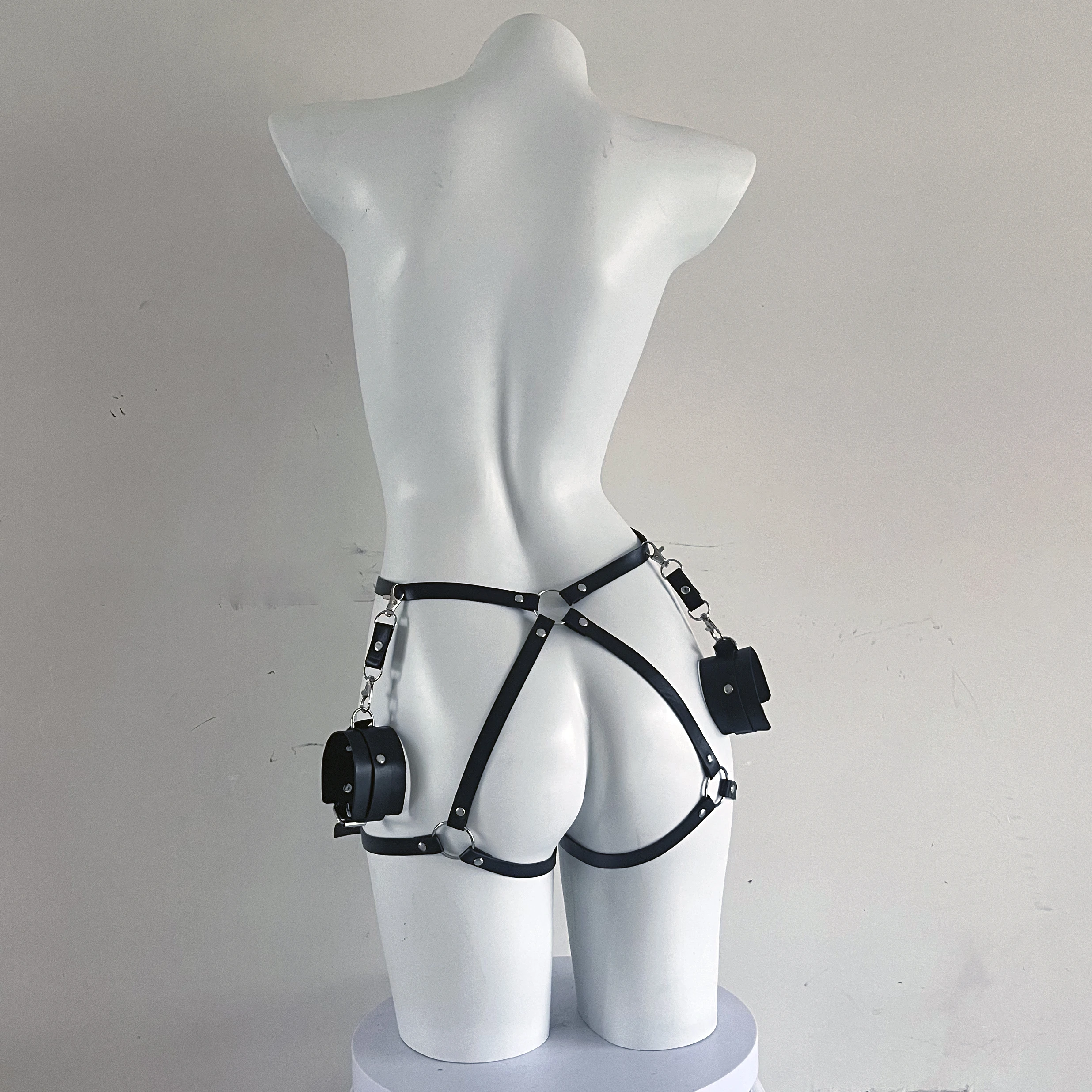 Arnés Sexy Bondage para mujer, conjunto de liga, cinturón de espada, lencería erótica Bdsm, arnés de cintura a pierna de cuero, Liga de muslo,