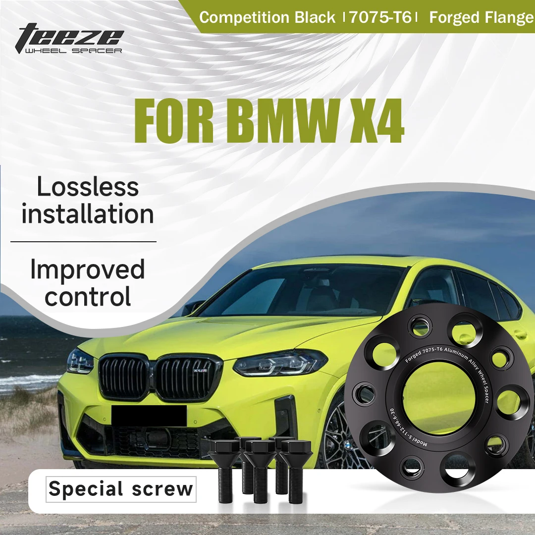 

Teeze 2pcs 5x112 66.6/5x120 72.6 14x1.25 Hub Centric Black Forged wheel spacer For BMW 2014-2025 X4 F26/G02 15/20/25/30/35mm