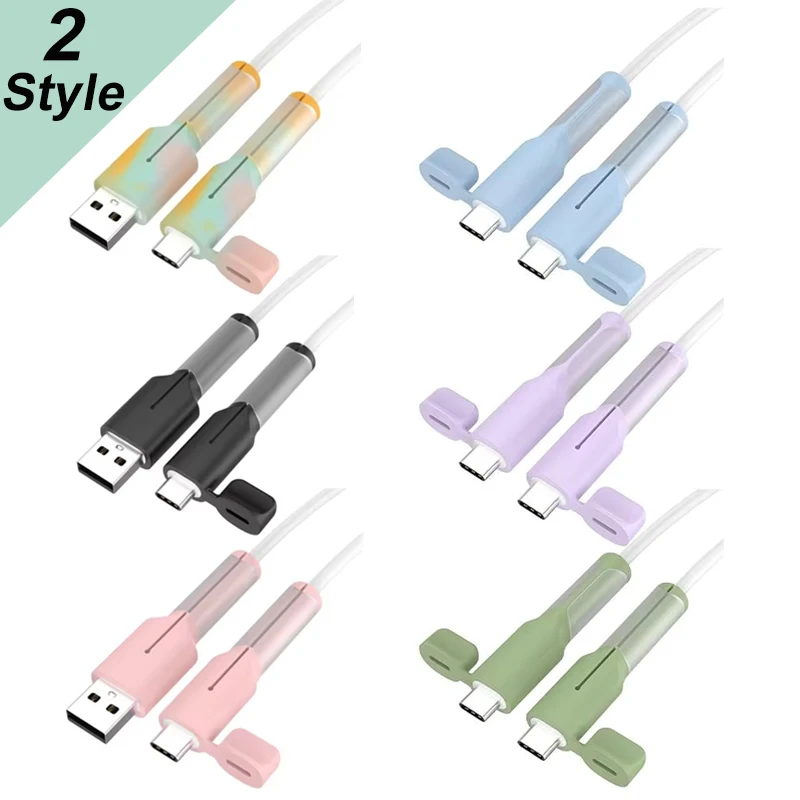 Soft Silicone Charger Winder Protector USB Type C Charger Dustproof Cover Universal Silicone Cable Protective Sleeve For Xiaomi