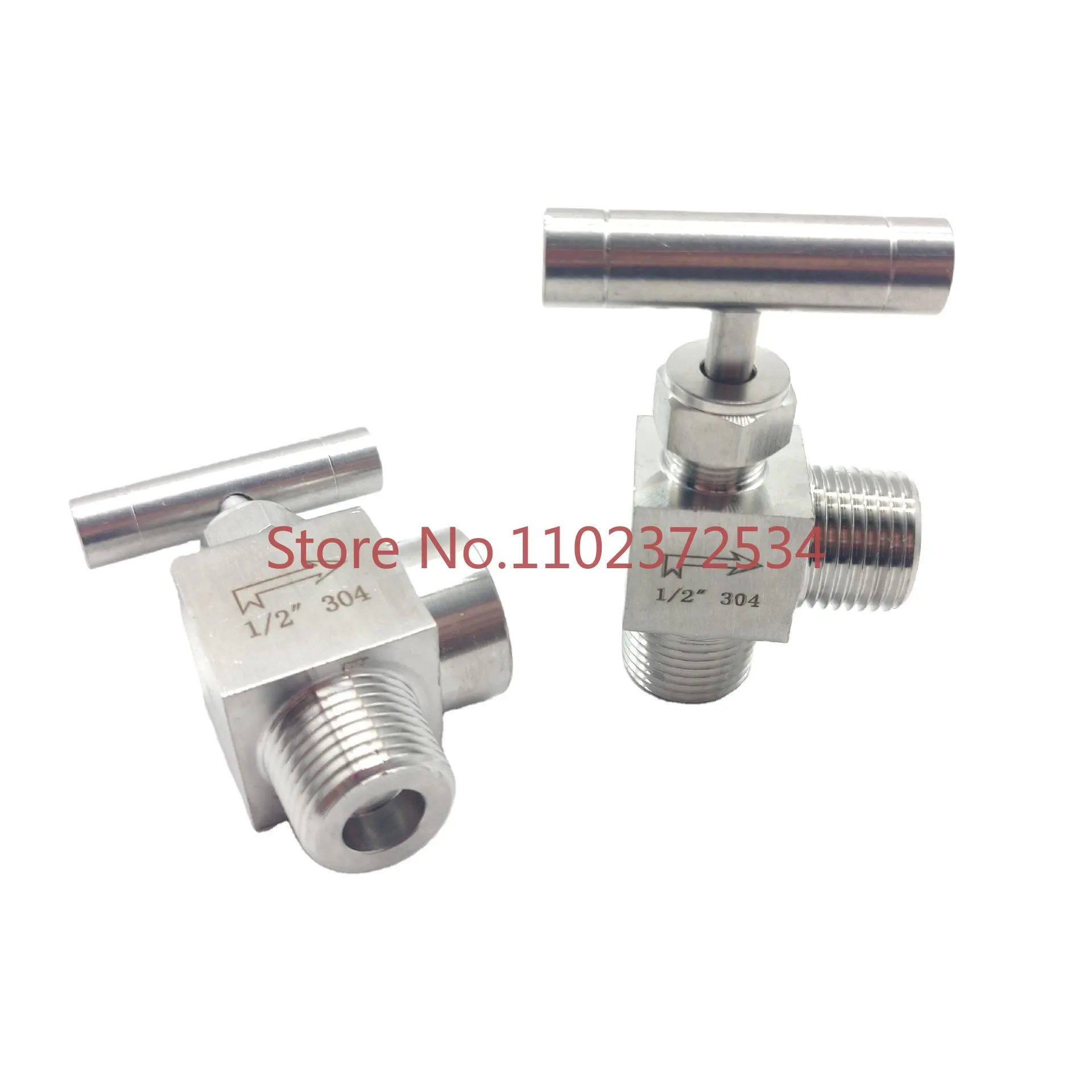 Customized 304 stainless steel angle needle valve internal and external thread stop valve 2 points 4 points control valve