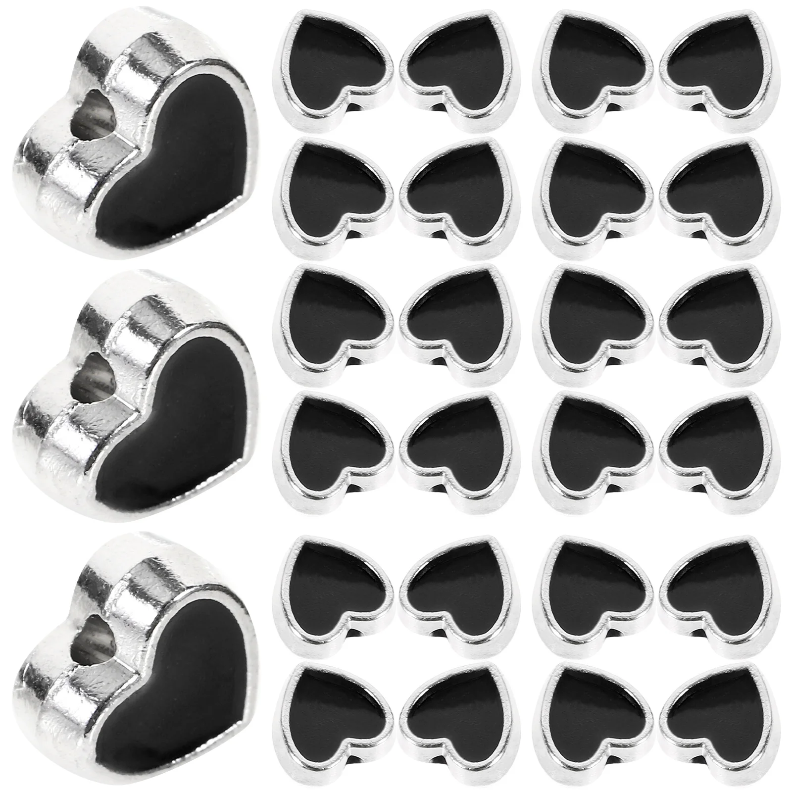 

100Pcs Heart Spacer Beads for Jewelry Making Necklace Bracelet DIY Craft Accessories Easy to String Through Durable