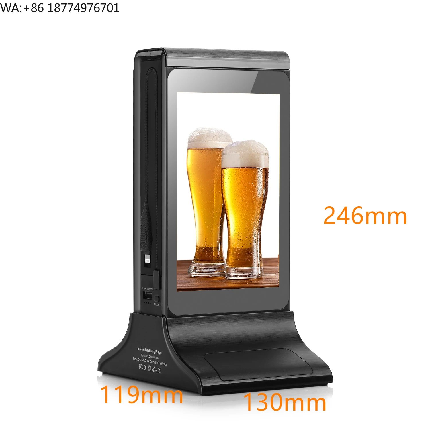 Table Top Digital Signage Restaurant 7 Inch Lcd Advertising Player Table Advertising