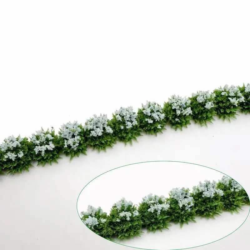 Striscia di arbusto di plastica a grappolo di fiori artificiali in miniatura da 3 pezzi 21 cm per decorazioni da giardino HO N/Paesaggio da tavolo/Diorama/Layout di tende