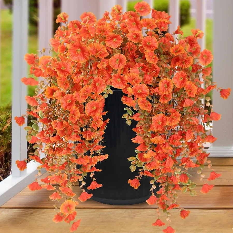 

Искусственные поддельные подвесные цветы, растения для улицы, весенне-летние украшения, 2 шт., искусственный шелк, устойчивый к ультрафиолетовому излучению, реалистичный утренний