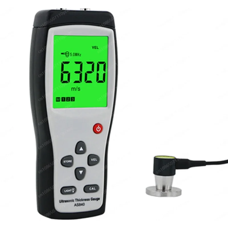 AS823 Split, Digital Ultrasonic Thickness Gauge Acoustic Tachometer Metal Depth Tester 1.2-225 mm with LCD Display