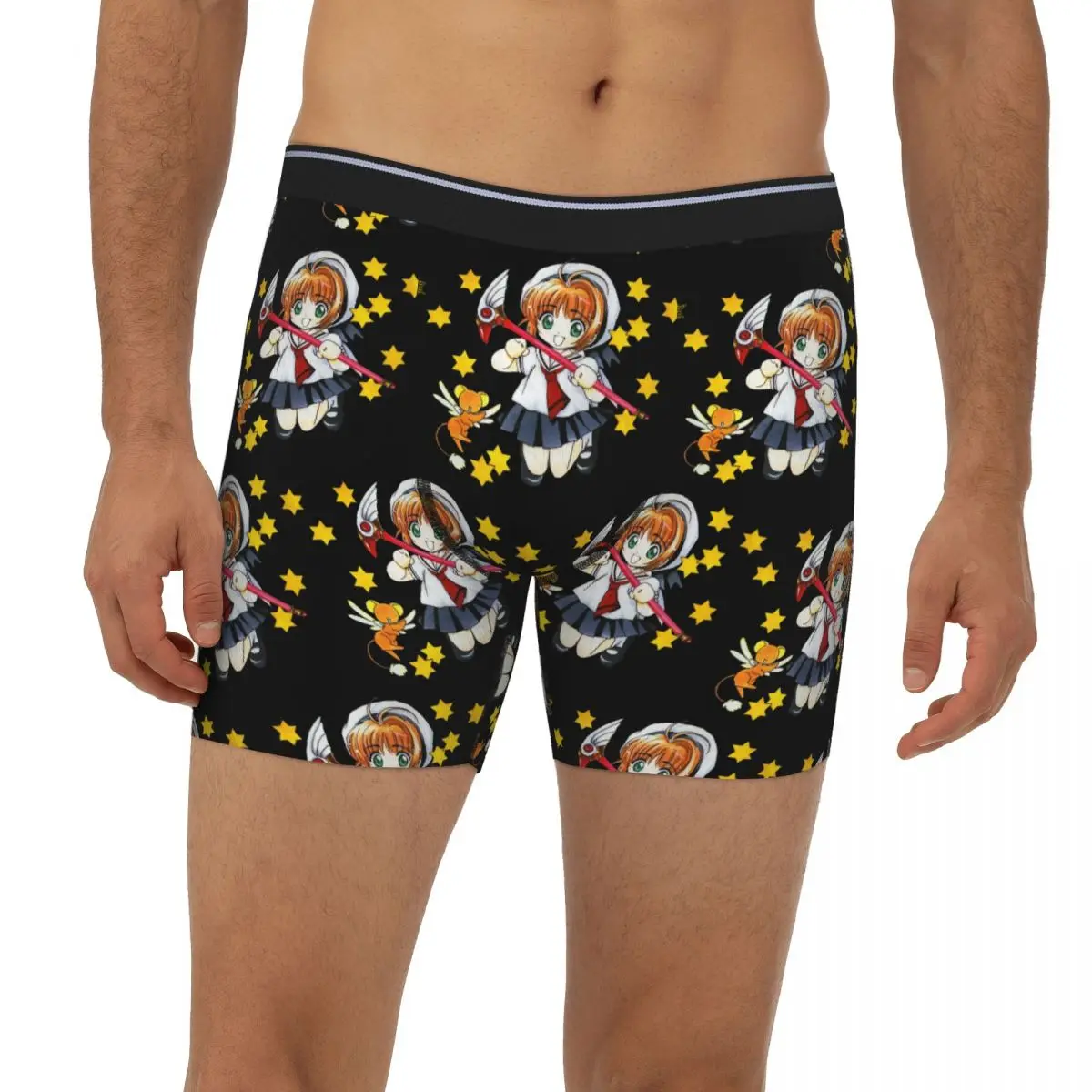 

Кремовые длинные трусы-боксеры Mami Cardcaptor Sakura, короткие мужские трусы, дышащее нижнее белье для мужчин, подарок бойфренду