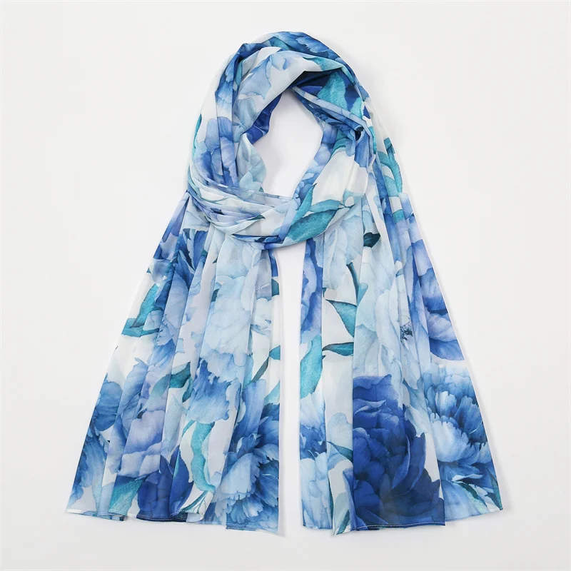 Luxury Print Hijab Scarf Women Turban Muslim Headband Design Chiffon Bandana Wrap Shawl Fashion Muffler Foulard 2024 New