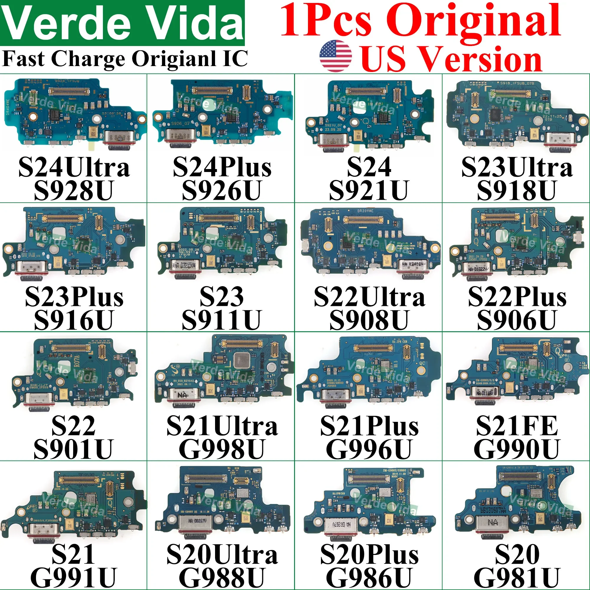 Płytka portu ładowania USB Wersja amerykańska Złącze dokujące Elastyczny kabel do Samsung S928U S918U S908U S906U S23 S24 Ultra S22 Plus S21 FE