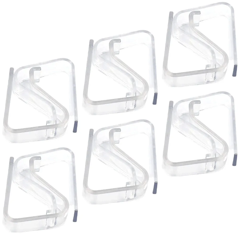12pcs Clear Tablecloth Clips Transparent Acrylic Clamps Waterproof For Outdoor Picnic Tables Home Restaurant Party Use
