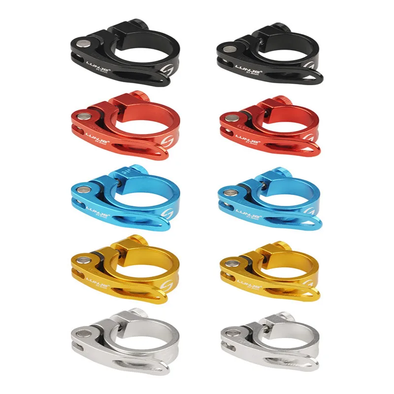 Mountain Bike Aluminum Alloy Quick Release Seat Post Clamp Fixed Buckle Seat Post Locking Clamp Aluminum Alloy Seat Tube