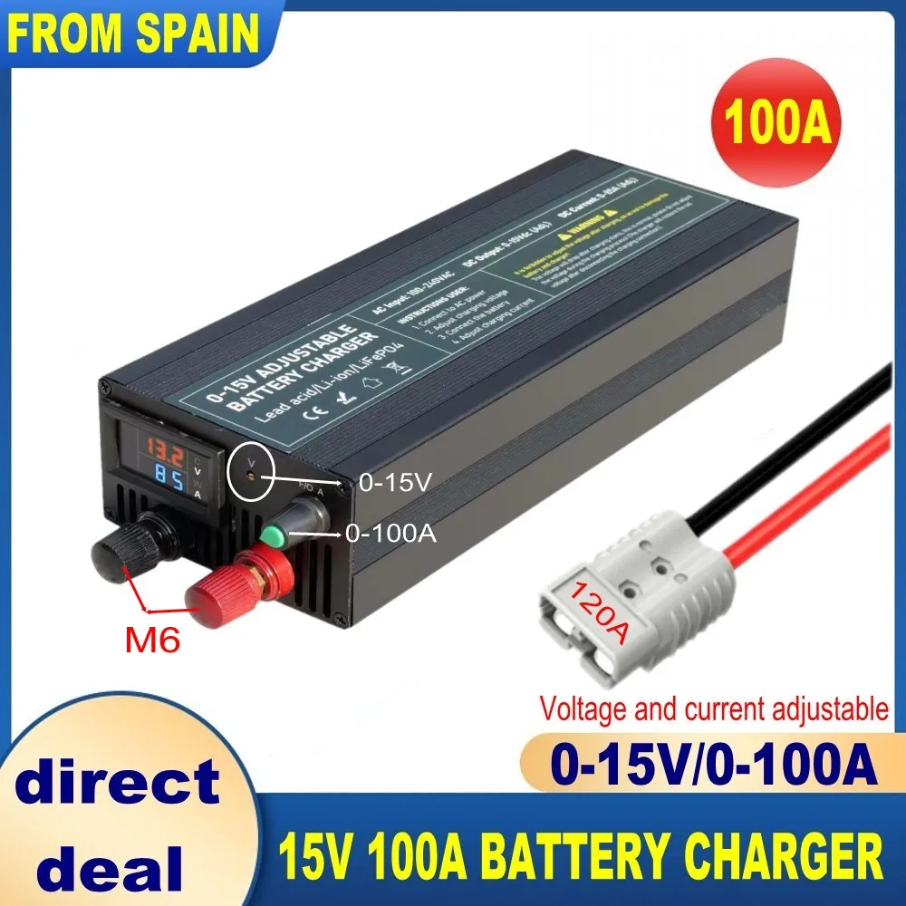 12V Lifepo4 Charger 100a 60a 14.6v 50A 80A Battery Charge Fast Switching Mode Power Supply Car Lithium Adapter