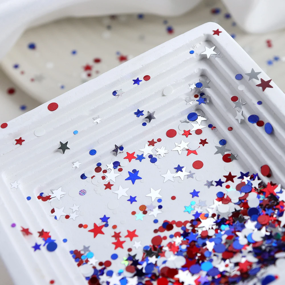 5g Red Blue Polka Dots Glitter - Art And Craft Independence Day recension och pris