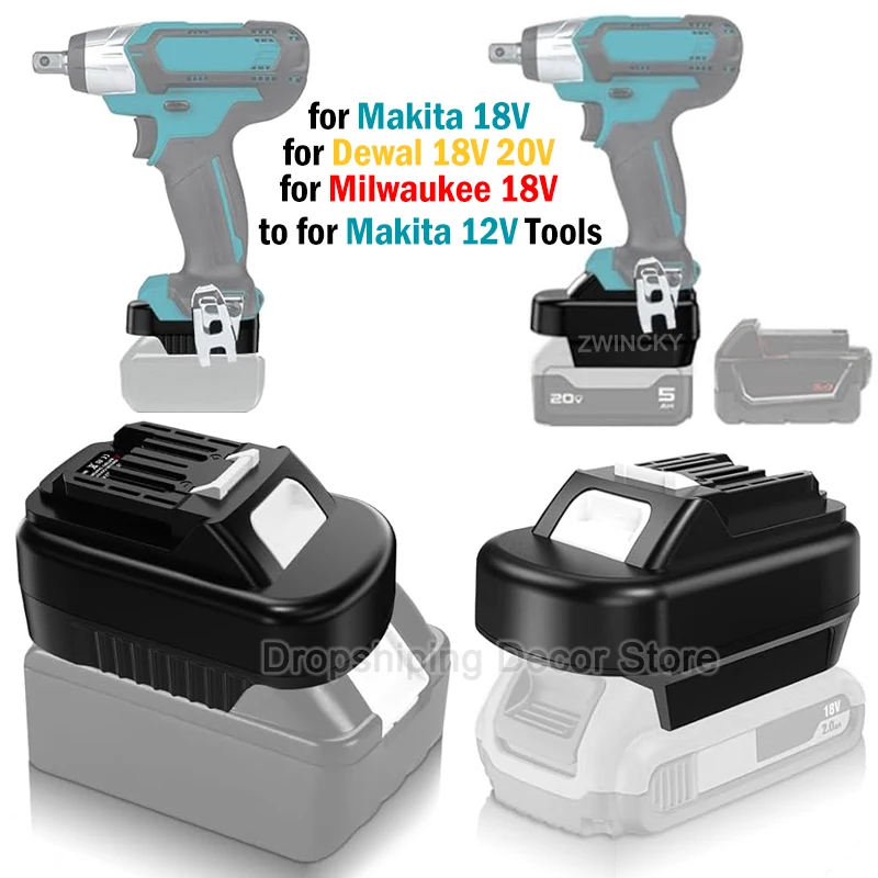 Batterieadapter für Makita/Dewal/Milwaukee 18V Li-Ionen-Akku, umwandelbar für Makita 12V Akku-Elektrowerkzeuge BL1016 BL1021B