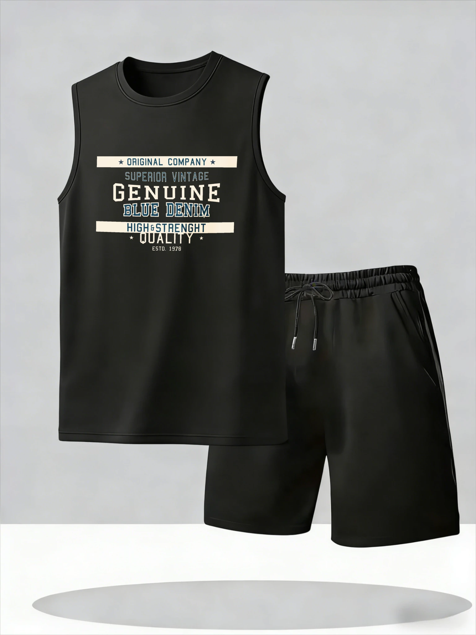 

Men's Tank Top Sets 2026 Summer Thin Quick Dry running crewneck beach oversize seaside men's suits tracksuit for man Breathable