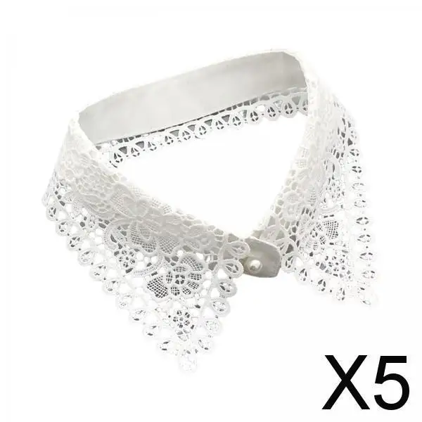 

5x Chiffon Neckwear for Women, Detachable Fake Choker Accessory for Dresses And Sweaters