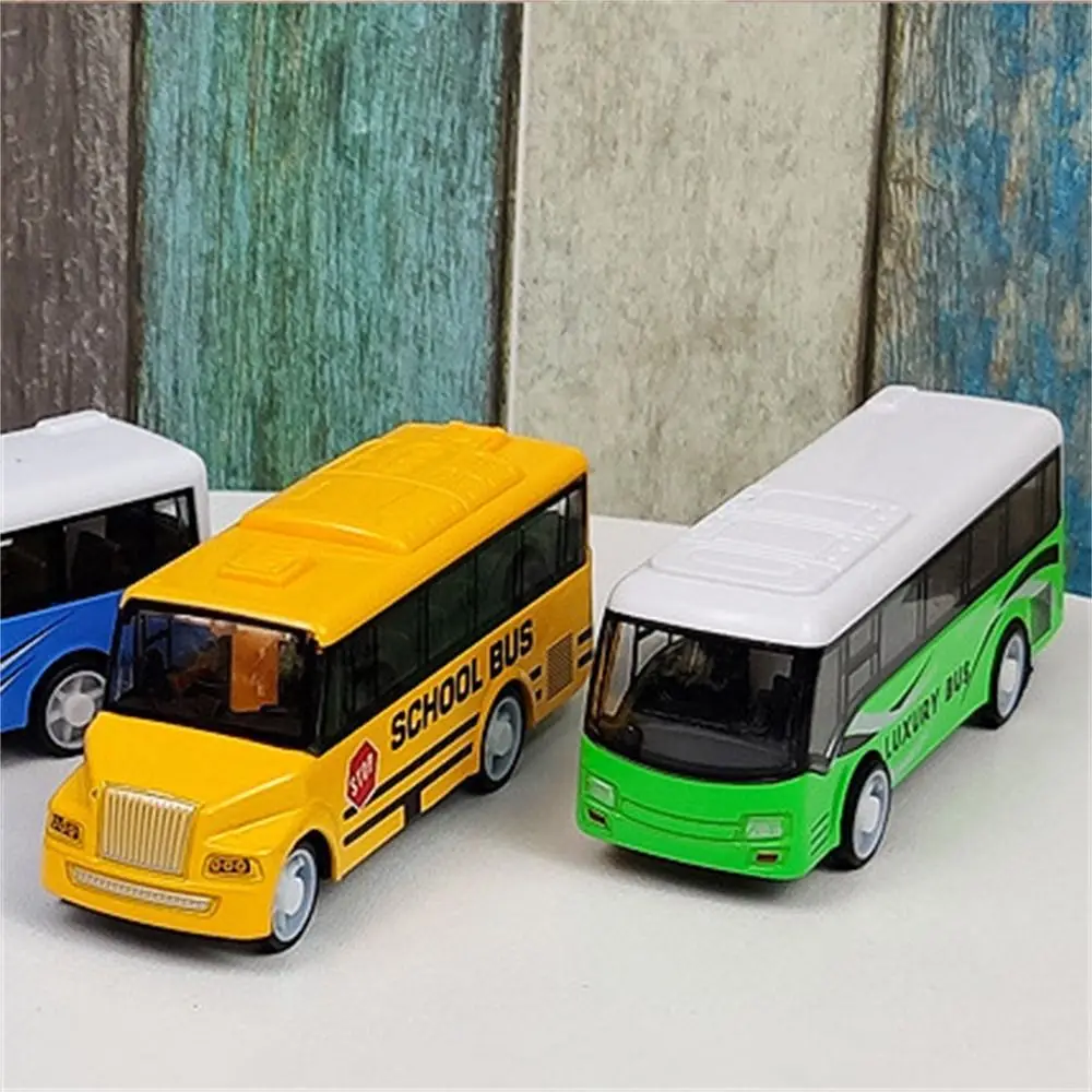 Vehicle Model Alloy Bus Model Bus Shape Ornaments Pull Back Car Car Model High Imitation School Bus Model Collection Toys